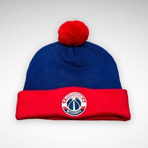 Washington Wizards | Cuffed Knit Beanie Hat with Pom | NBA Basketball DC Bullets